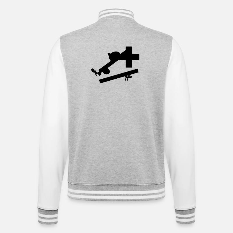 cross II - College-Sweatjacke - Grau meliert/Weiß