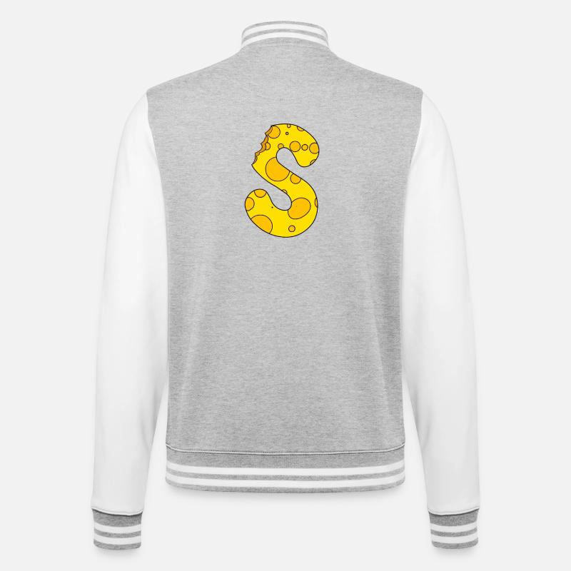Letter S - College Sweat Jacket - heather grey/white