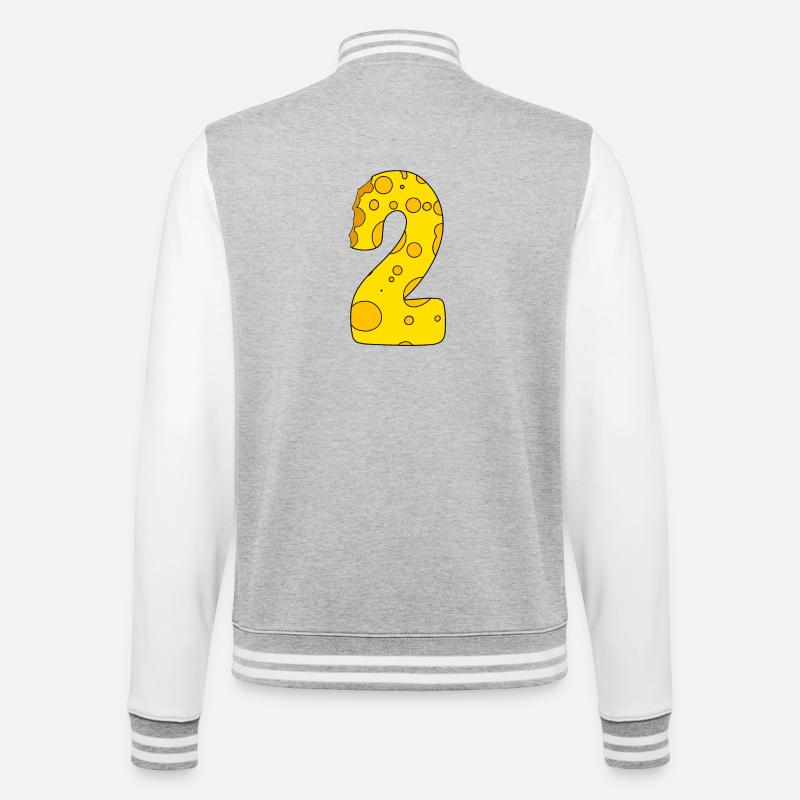 Fromage numéro 2 - Veste Teddy - gris chiné / blanc