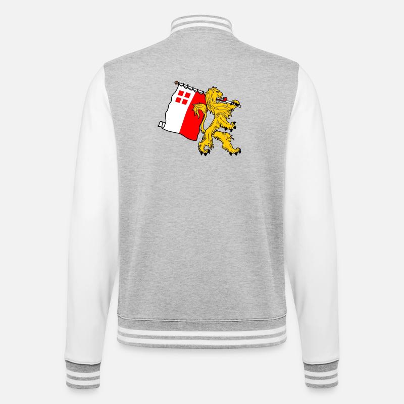 Lion avec drapeau Utrecht Utrecht drapeau - Veste Teddy - gris chiné / blanc