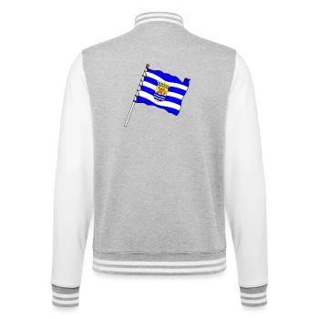Drapeau Zeeland Zeeland province flag - Veste Teddy - gris chiné / blanc - Dos - Marisol (170cm)