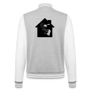 Bricklayer plasterer company logo - College Sweat Jacket - heather grey/white - Back - Marisol (170cm)