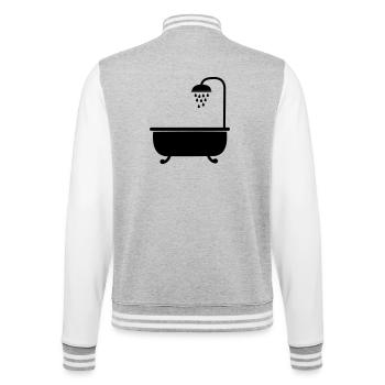Bad mit Dusche Sanitäranlagen - College-Sweatjacke - Grau meliert/Weiß - Hinten - Marisol (170cm)
