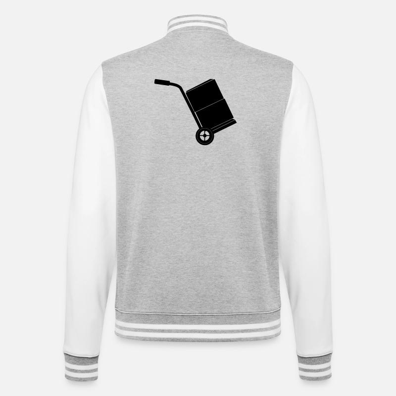 Trolley Mover mit zwei Boxen - College-Sweatjacke - Grau meliert/Weiß