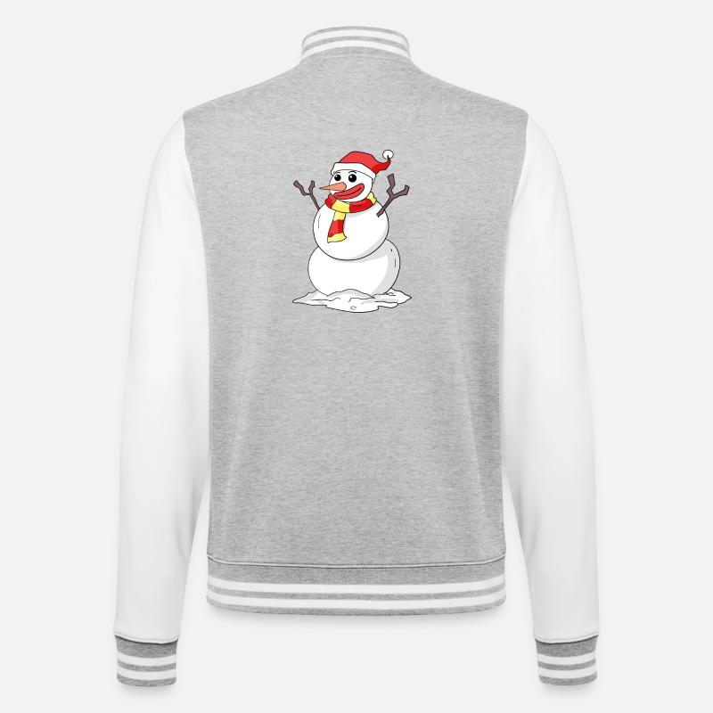 Snowman Snow Christmas Gift Idea - College Sweat Jacket - heather grey/white