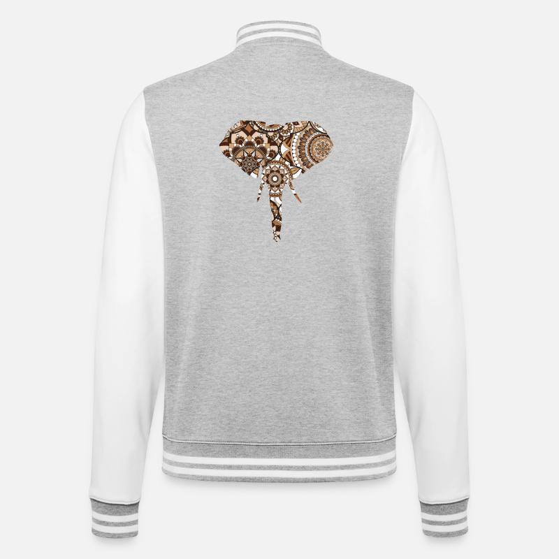 Modèle d’éléphant - Veste Teddy - gris chiné / blanc