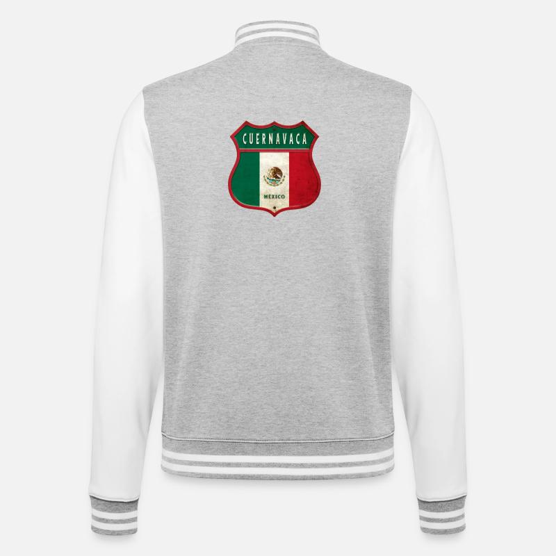 Cuernavaca Mexiko Wappen Design - College-Sweatjacke - Grau meliert/Weiß