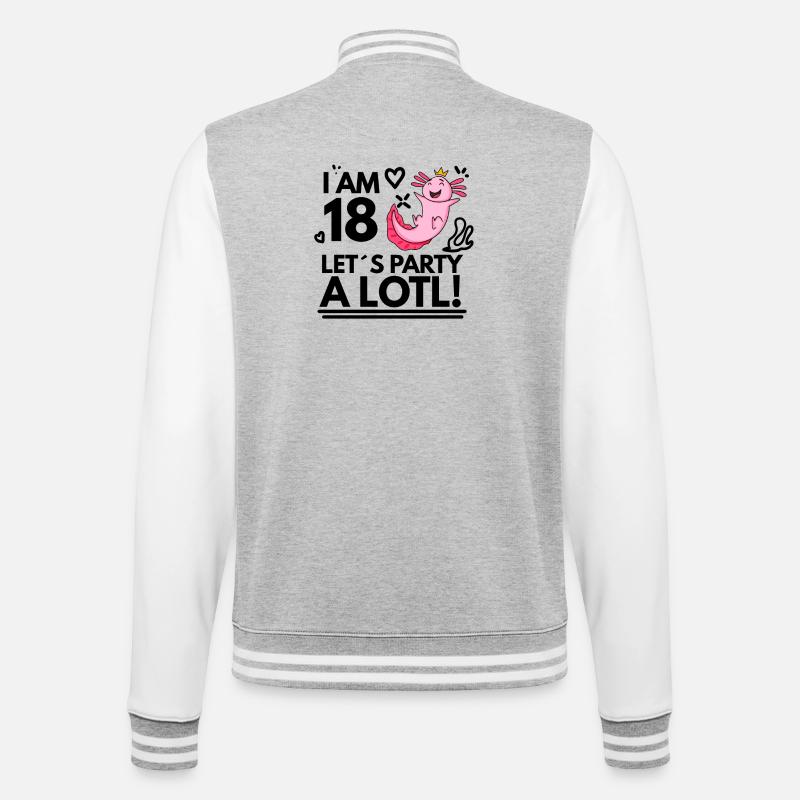 18th birthday Axolotl I'm 18 - College Sweat Jacket - heather grey/white