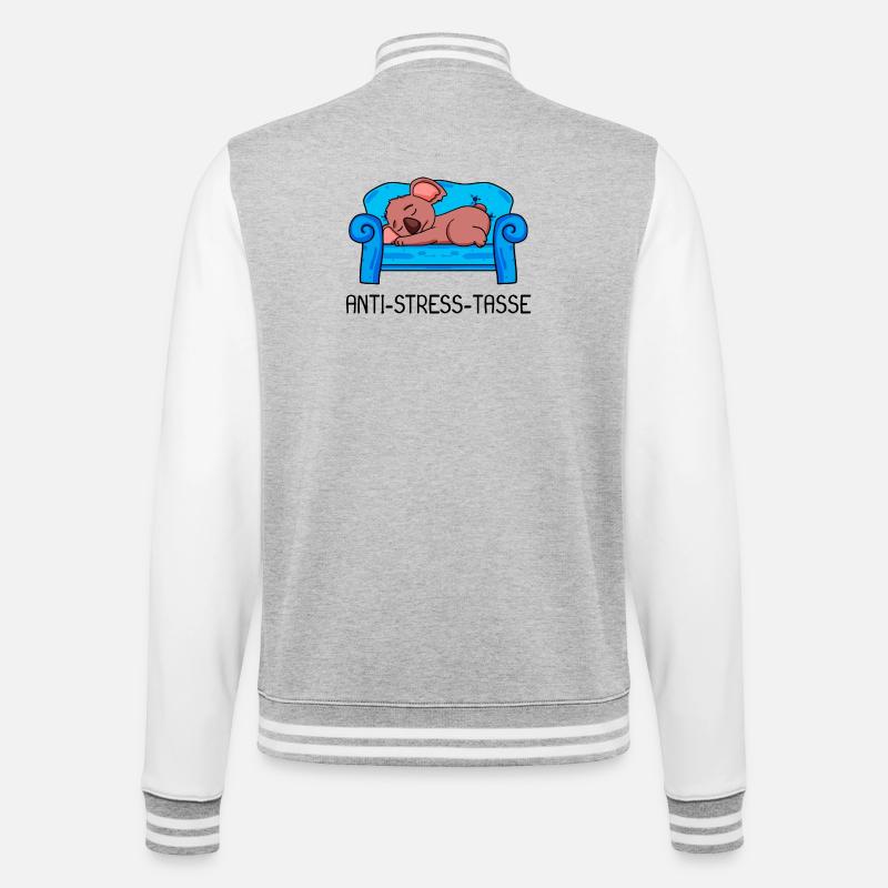 Tasse Koala - College-Sweatjacke - Grau meliert/Weiß