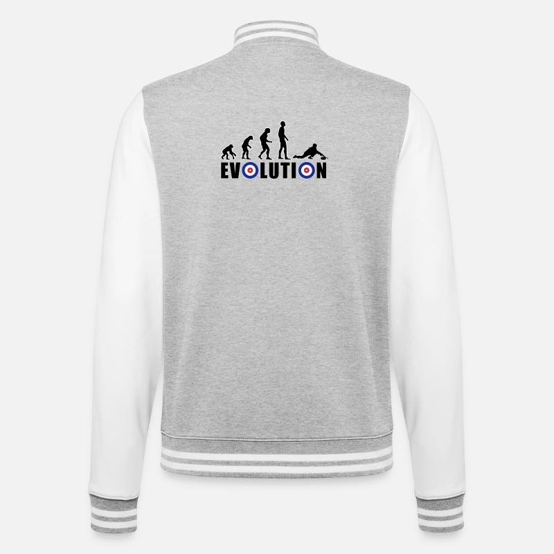 EVOLUTION CURLING Curling Gift Winter - College Sweat Jacket - heather grey/white