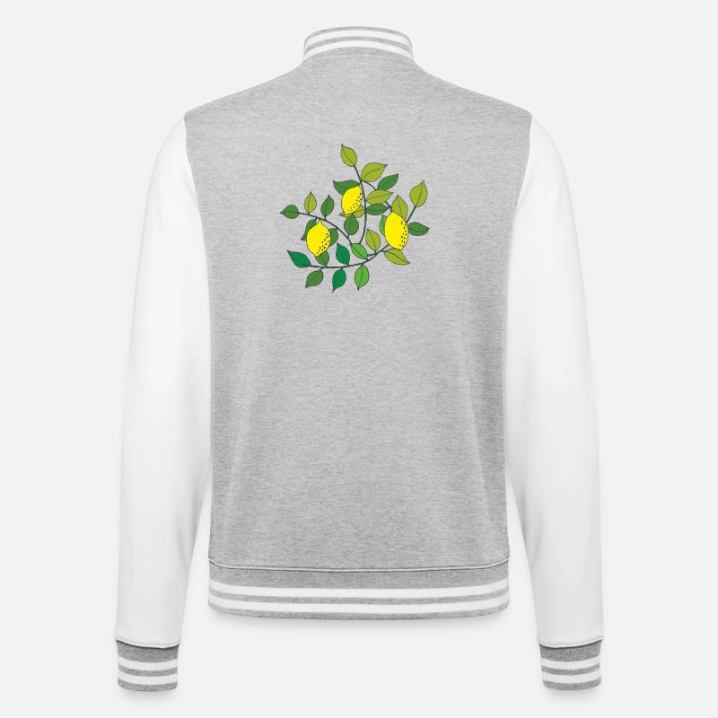 zitronen baum - College-Sweatjacke - Grau meliert/Weiß