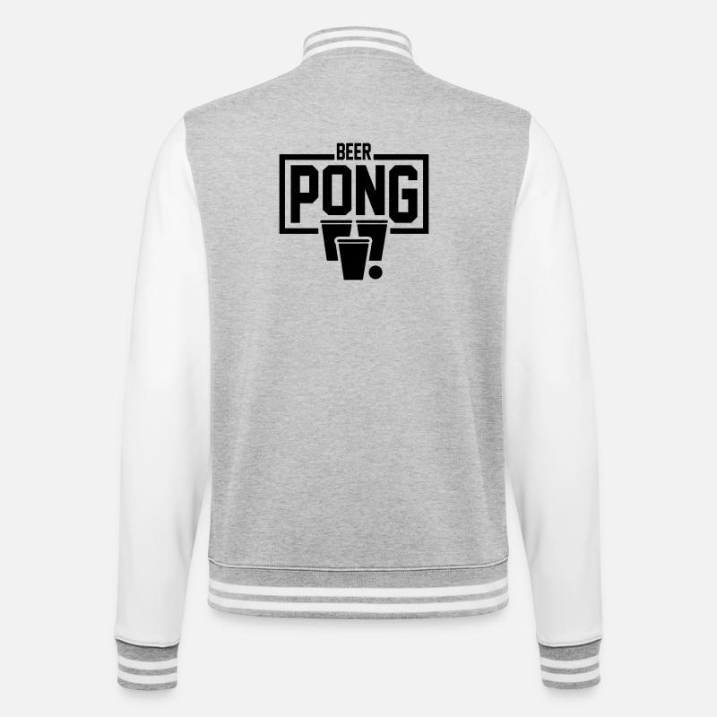 Beer Pong Frame - College-Sweatjacke - Grau meliert/Weiß