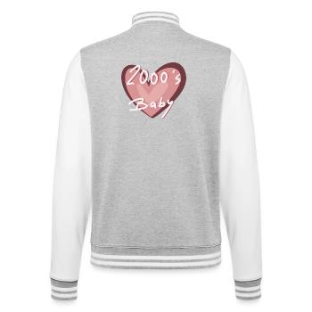 2000s Baby - College-Sweatjacke - Grau meliert/Weiß - Hinten - Marisol (170cm)