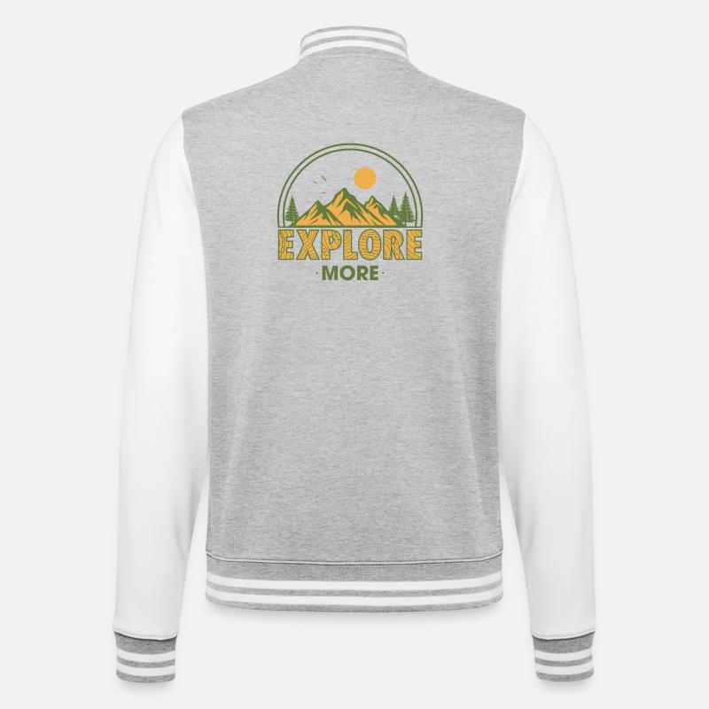 Explore More - College Sweat Jacket - heather grey/white