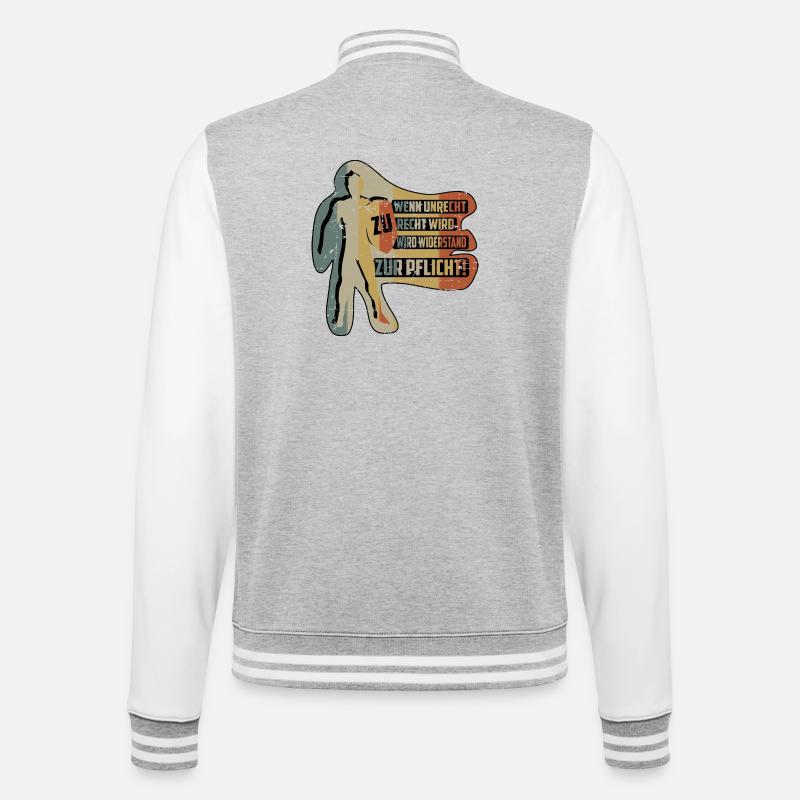 QUAND L’INJUSTICE DEVIENT JUSTE - Veste Teddy - gris chiné / blanc