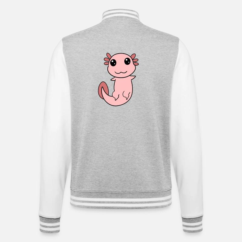Axolotl Rose Doux - Veste Teddy - gris chiné / blanc