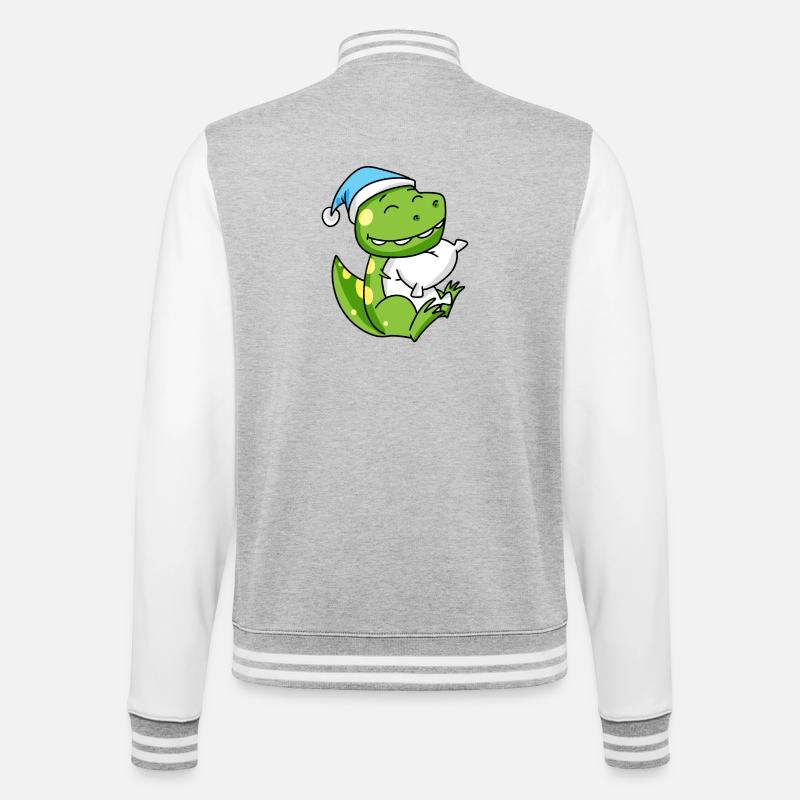 Bébé dinosaure - Veste Teddy - gris chiné / blanc