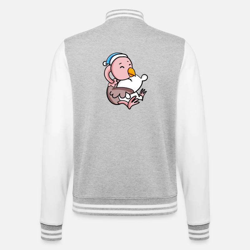 Bébé autruche - Veste Teddy - gris chiné / blanc
