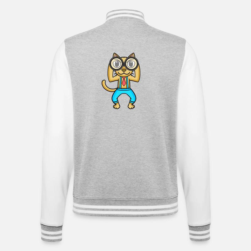 Télescope Astronomie Astronome Chat - Veste Teddy - gris chiné / blanc