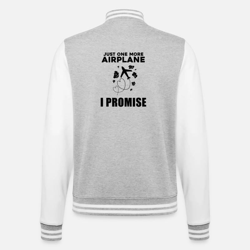 Airplane Airplane Pilot Gift - College Sweat Jacket - heather grey/white