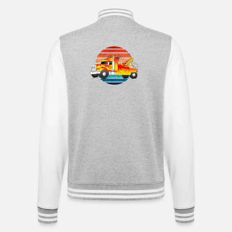 Abschleppwagen Abschleppdienst Abschlepper LKW - College-Sweatjacke - Grau meliert/Weiß