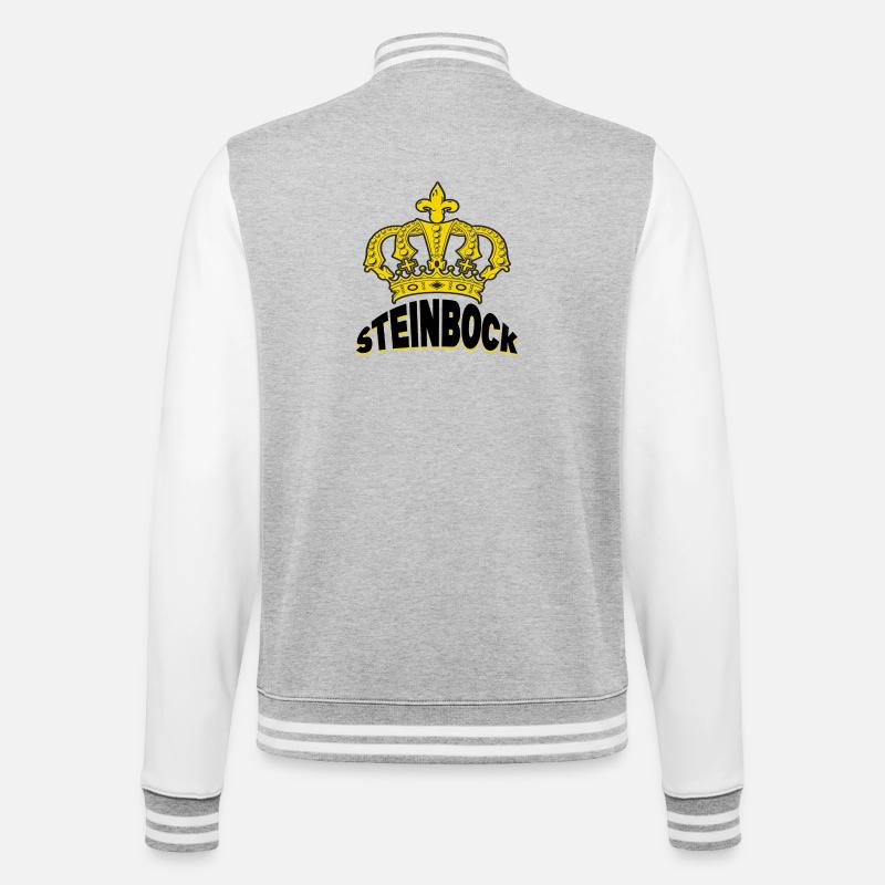 Steinbock Horoskop Spruch Sternzeichen Aberglaube - College-Sweatjacke - Grau meliert/Weiß