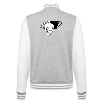 Croissant - College-Sweatjacke - Grau meliert/Weiß - Hinten - Marisol (170cm)