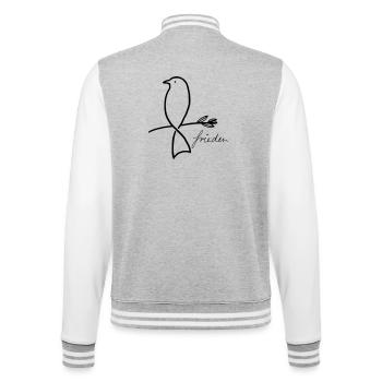 Peace - College Sweat Jacket - heather grey/white - Back - Marisol (170cm)