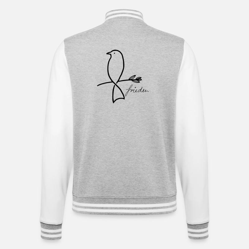 Paix - Veste Teddy - gris chiné / blanc