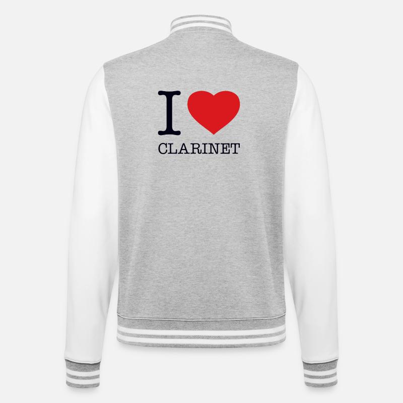 J’AIME LA CLARINETTE Klarinette - Veste Teddy - gris chiné / blanc