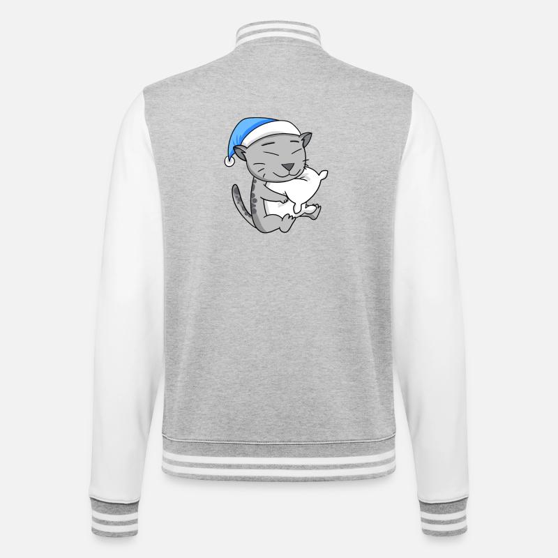 Chat Cat Race Egyptian Mau - Veste Teddy - gris chiné / blanc