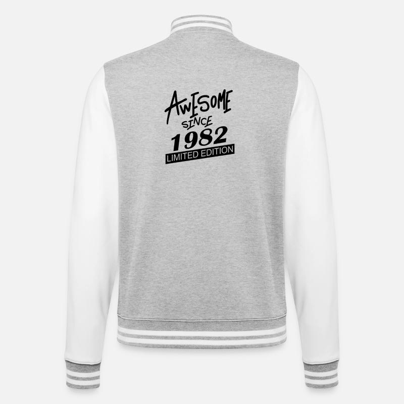 1982 - Né en 1982 - Veste Teddy - gris chiné / blanc