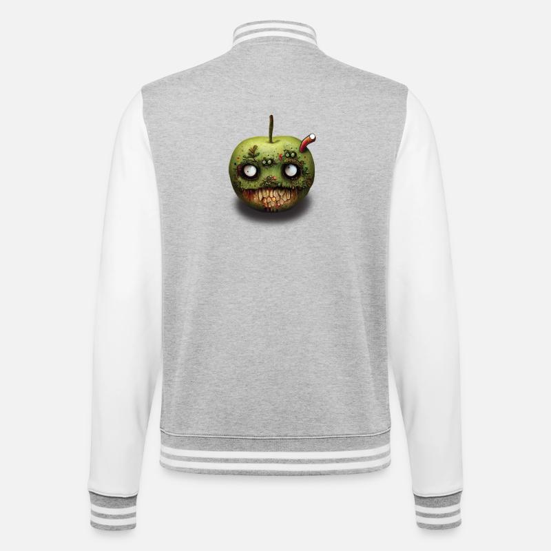 Zombie Apfel Fallobst - College-Sweatjacke - Grau meliert/Weiß
