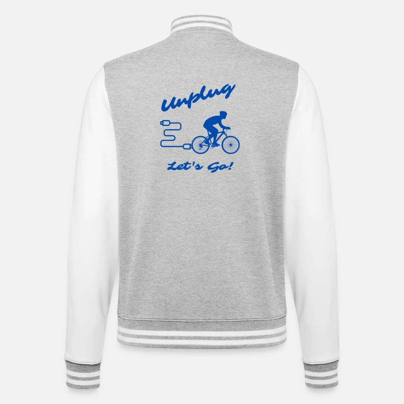 Unplug Let's Go - College-Sweatjacke - Grau meliert/Weiß