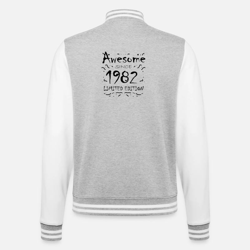1982 - Né en 1982 - Veste Teddy - gris chiné / blanc
