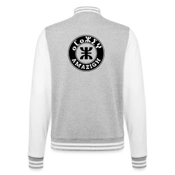 Amazigh tifinagh Emblem - College-Sweatjacke - Grau meliert/Weiß - Hinten - Marisol (170cm)
