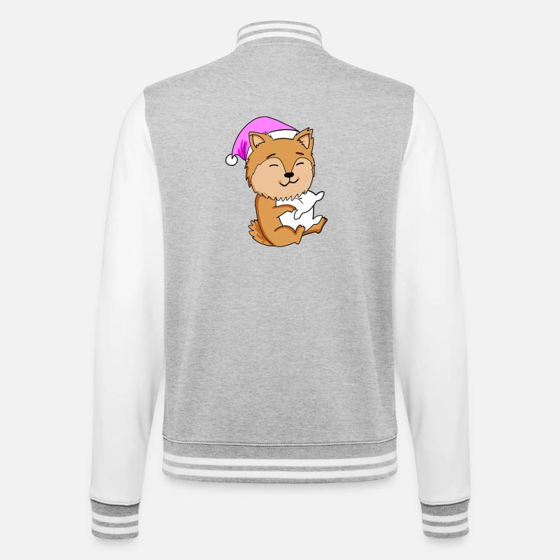 Chien de race Zwergspitz - Veste Teddy - gris chiné / blanc