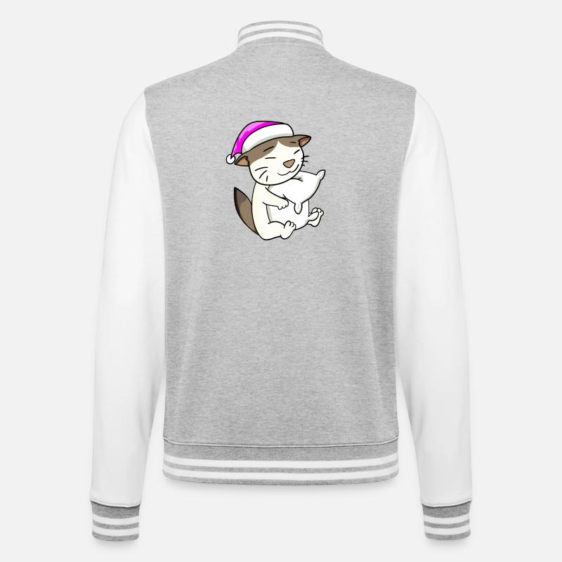 Cat cat breed RagaMuffin - College Sweat Jacket - heather grey/white
