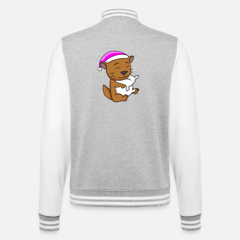 Cat cat breed Somali - College Sweat Jacket - heather grey/white
