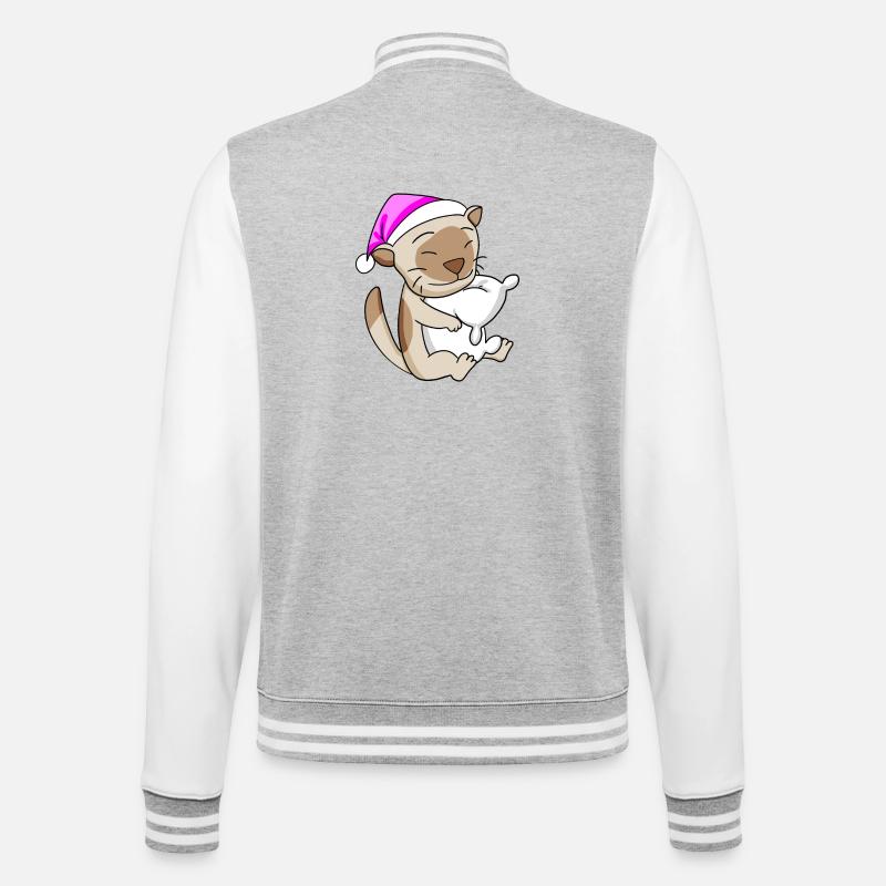 Cat Cat Breed Burmese Cat - College Sweat Jacket - heather grey/white