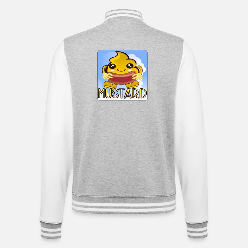 MUSTARD BBQ - College Sweat Jacket - heather grey/white
