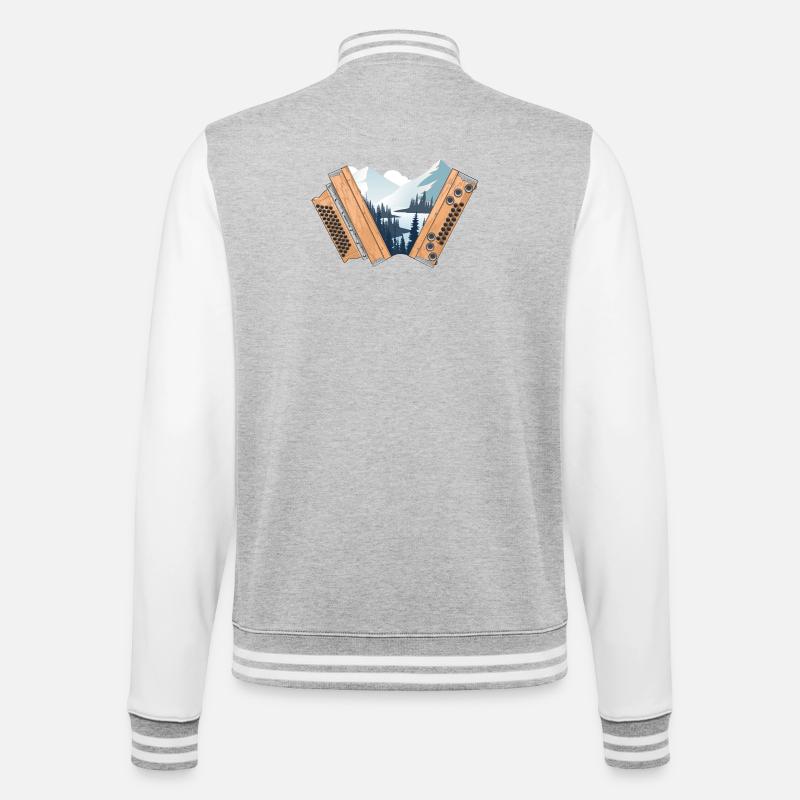 Styrian Harmonica Home Winter | ZiachON! - College Sweat Jacket - heather grey/white
