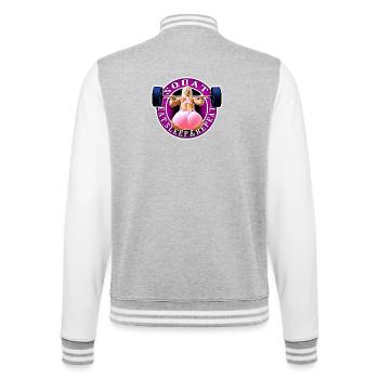 Squat, Eat, Sleep & Repeat. - Veste Teddy - gris chiné / blanc - Dos - Marisol (170cm)
