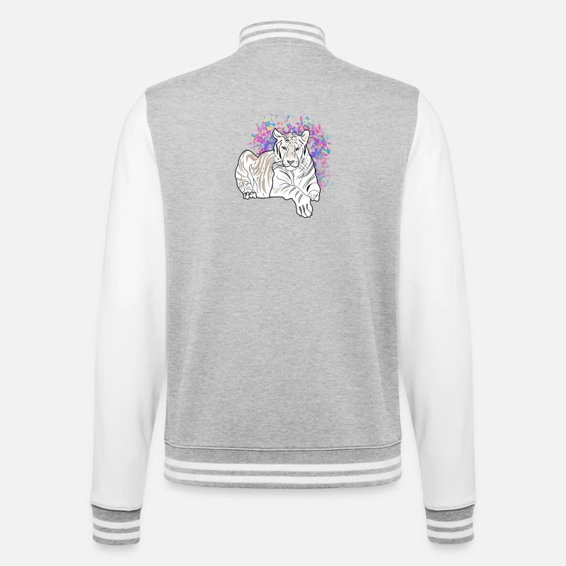 TIGRE COUCHÉ - Veste Teddy - gris chiné / blanc