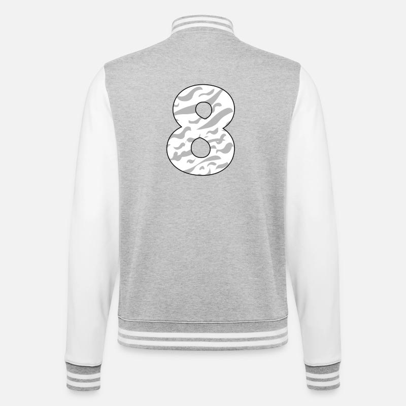 8 - College Sweat Jacket - heather grey/white