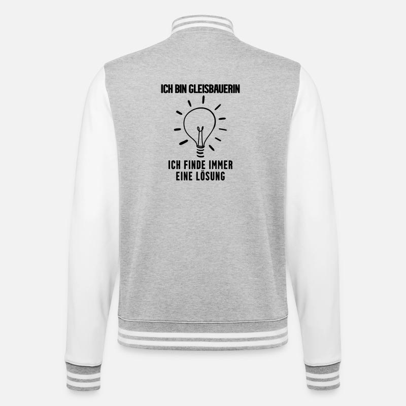 Gleisbauerin Beruf - College-Sweatjacke - Grau meliert/Weiß