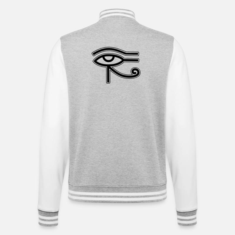 Oeil Horus Egypte - Veste Teddy - gris chiné / blanc