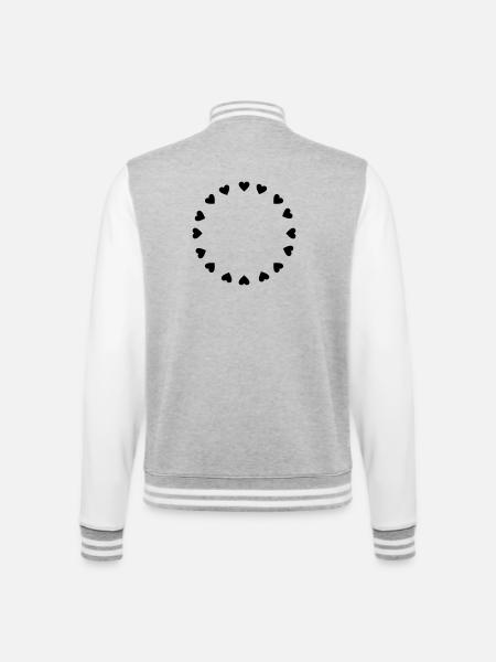 Hearts circle - College Sweat Jacket - heather grey/white