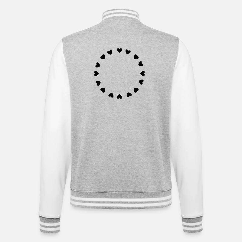 Hearts circle - College Sweat Jacket - heather grey/white