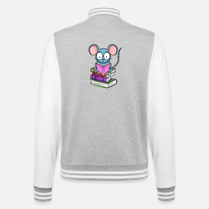 Read Book Books Reader Gift - College Sweat Jacket - heather grey/white